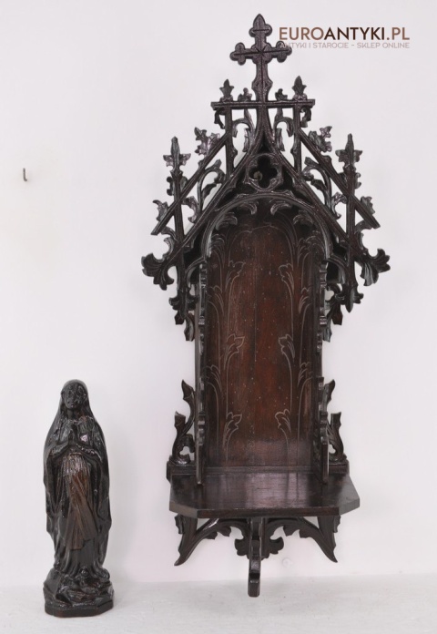 Gotycka kapliczka antyczna z Matką boską. Prawdziwy antyk Grunderzeit.