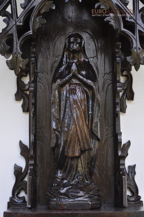 Gotycka kapliczka antyczna z Matką boską. Prawdziwy antyk Grunderzeit.