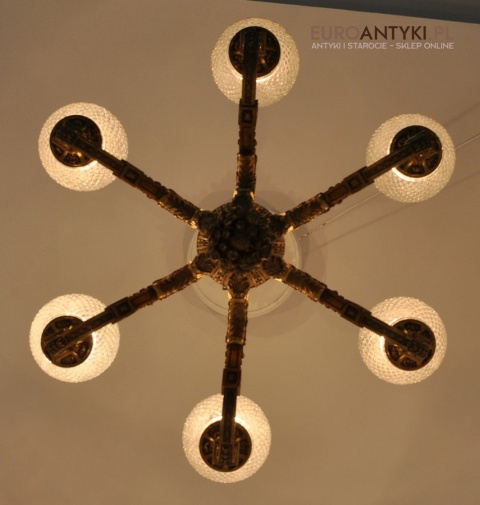 Ludwik XVI pałacowy żyrandol pozłacany. Styl francuski. Antyk Unikat.