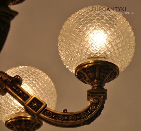 Ludwik XVI pałacowy żyrandol pozłacany. Styl francuski. Antyk Unikat.