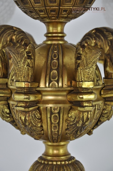 Ludwik XVI pałacowy żyrandol pozłacany. Styl francuski. Antyk Unikat.