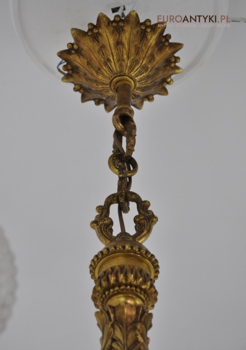 Ludwik XVI pałacowy żyrandol pozłacany. Styl francuski. Antyk Unikat.