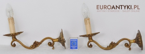 SECESYJNE KINKIETY LAMPKI LAMPY NA ŚCIANE Z MOSIĄDZU SECESJA ZŁOTE ZŁOTY KOLOR STARE ZŁOTO