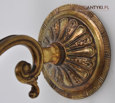 SECESYJNE KINKIETY LAMPKI LAMPY NA ŚCIANE Z MOSIĄDZU SECESJA ZŁOTE ZŁOTY KOLOR STARE ZŁOTO