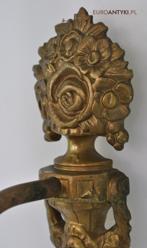 STARE LAMPY ANTYKI 2 KINKIETY Z MOSIĄDZU OŚWIETLENIE ANTYCZNE