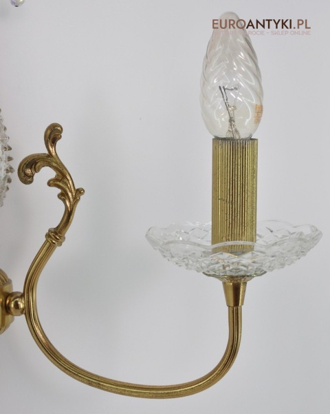 2 stare lampy na ściane kinkiety ze szkłem vintage retro