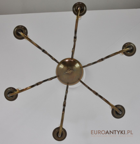 ŻYRANDOL SALONOWY CHIPPENDALE Z BRĄZU DUŻY DUŻA LAMPA KLASYCZNA SALONOWA