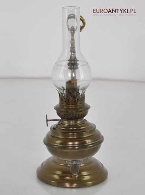Secesyjna lampa naftowa z okresu międzywojennego. Cosmos brenner. Antyk