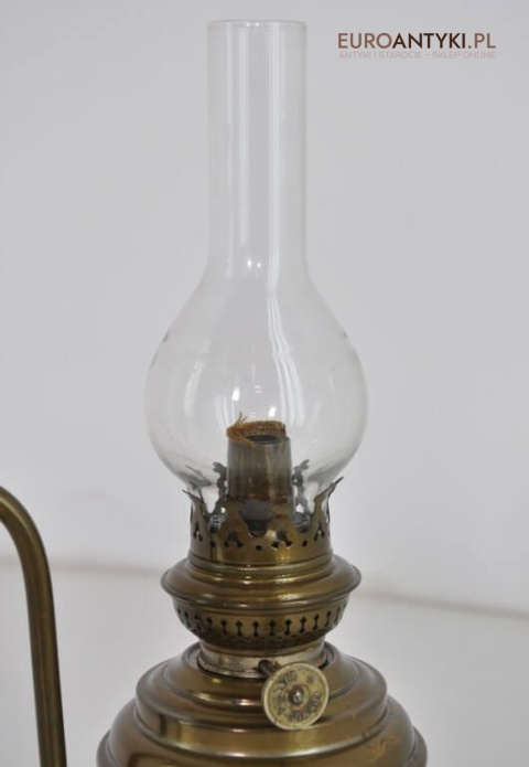 Secesyjna lampa naftowa z okresu międzywojennego. Cosmos brenner. Antyk