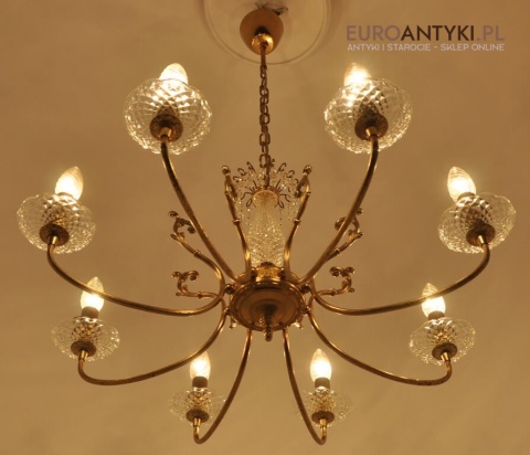 Stary duży żyrandol salonowy vintage retro rustic