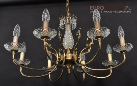 Stary duży żyrandol salonowy vintage retro rustic