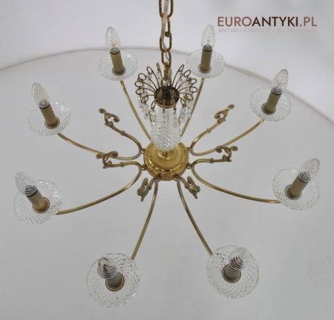 Stary duży żyrandol salonowy vintage retro rustic