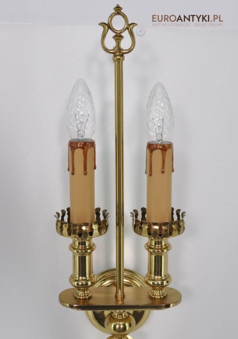 2 duże mosiężne kinkiety. Stare lampy ścienne w stylu EMPIRE