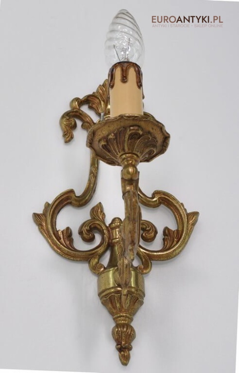 2 mosiężne secesyjne kinkiety. Wyjątkowe lampy ścienne.