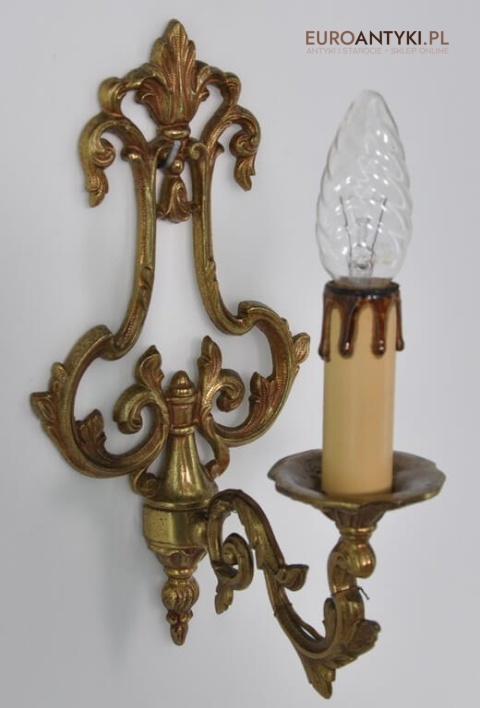 2 mosiężne secesyjne kinkiety. Wyjątkowe lampy ścienne.