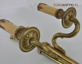 Kinkiet empire. Stara lampa pałacowa empir. Antyk.