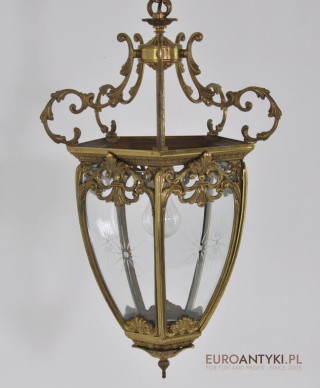 Secesyjna lampa pałacowa z brązu. Antyczna lampa królewska. Antyk Art Nouveau Jugendstil