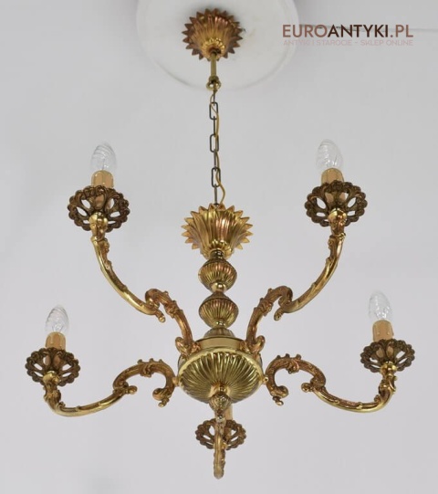 Empire mały żyrandol do ganku holu wiatrołapu. Lampa sufitowa w stylu cesarskim. Francuskie antyki.