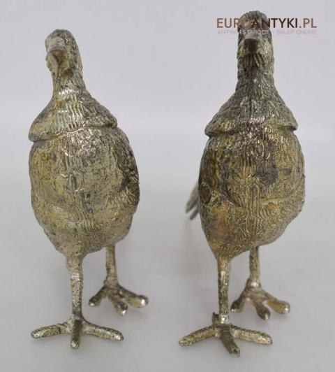 srebrne ozdobne bażanty