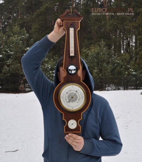 Stacja pogody vintage retro. Barometr termometr higrometr.