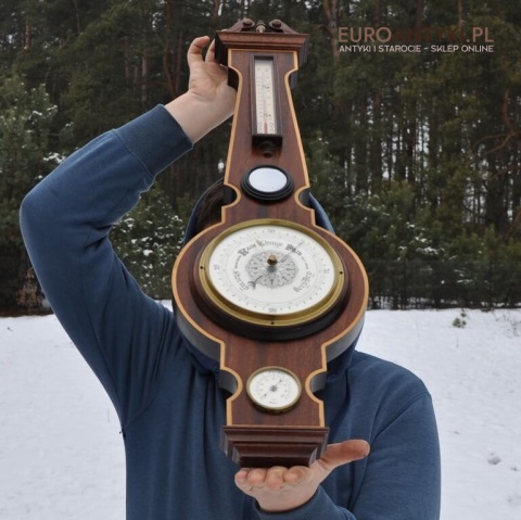 Stacja pogody vintage retro. Barometr termometr higrometr.