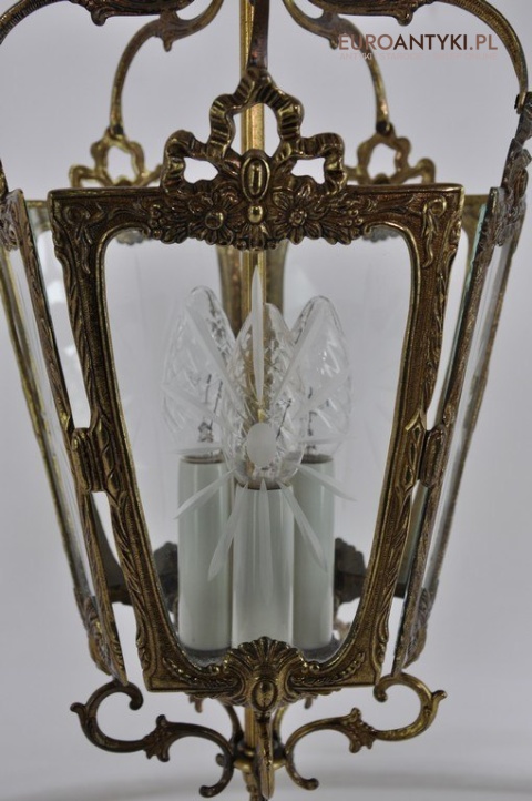 Antyczna lampa ekskluzywna do ganku holu wiatrołapu. Antyki pałacowe.