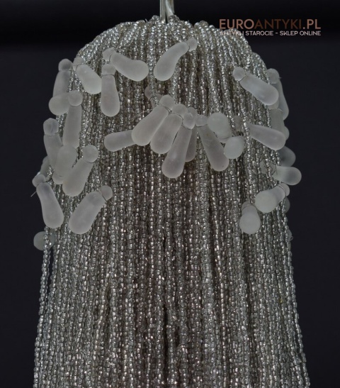 Żyrandol shabby chic glamour z koralików. Lampa sufitowa meduza. Oświetlenie vintage retro.