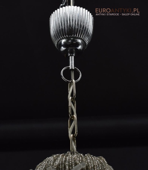 Żyrandol shabby chic glamour z koralików. Lampa sufitowa meduza. Oświetlenie vintage retro.