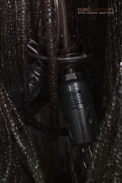 Żyrandol shabby chic glamour z koralików. Lampa sufitowa meduza. Oświetlenie vintage retro.