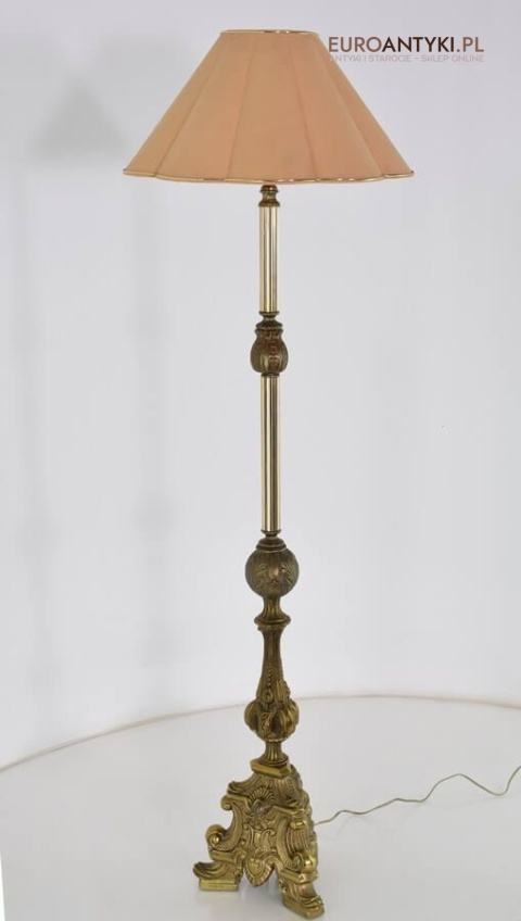 Barokowa lampa podłogowa do pałacowego salonu. Pałacowe antyki barokowe rokokowe.