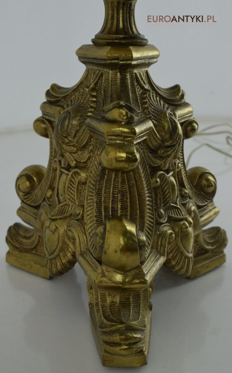 Barokowa lampa podłogowa do pałacowego salonu. Pałacowe antyki barokowe rokokowe.