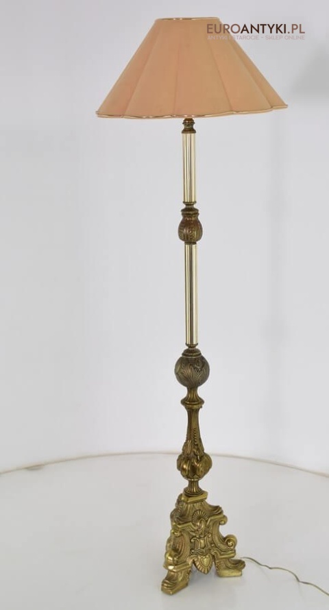 Barokowa lampa podłogowa do pałacowego salonu. Pałacowe antyki barokowe rokokowe.