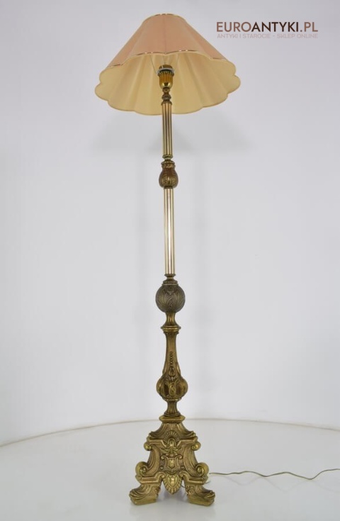 Barokowa lampa podłogowa do pałacowego salonu. Pałacowe antyki barokowe rokokowe.