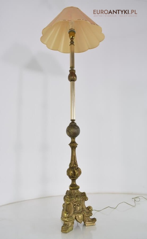 Barokowa lampa podłogowa do pałacowego salonu. Pałacowe antyki barokowe rokokowe.