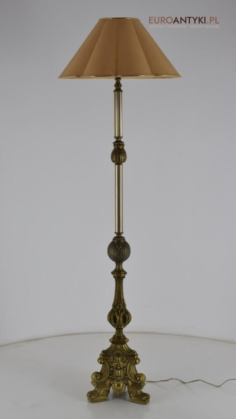 Barokowa lampa podłogowa do pałacowego salonu. Pałacowe antyki barokowe rokokowe.