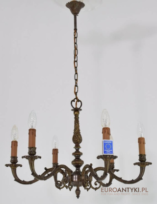 Antyk zabytkowy ludwikowski żyrandol. Pałacowy chandelier Ludwik XV. Antyki Pałacowe