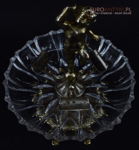 kryształowa popielnica antyk