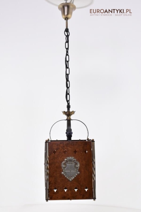 Ryceska lampa wisząca zabytkowa lampka w stylu zamkowym rycerskim retro vintage rustic