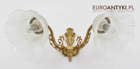 2 śliczne salonowe kinkiety z kloszami lampki retro vintage antyki do domu