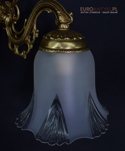 2 śliczne salonowe kinkiety z kloszami lampki retro vintage antyki do domu