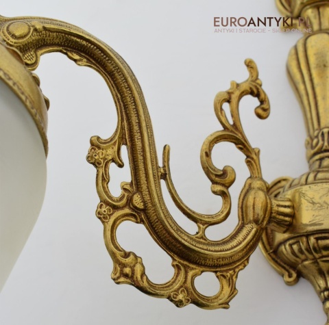 2 śliczne salonowe kinkiety z kloszami lampki retro vintage antyki do domu