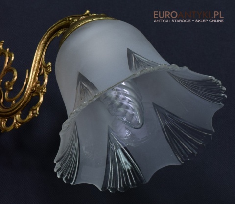 2 śliczne salonowe kinkiety z kloszami lampki retro vintage antyki do domu