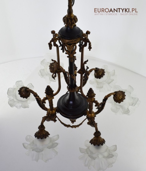 Oryginalny rasowy żyrandol Empire styl Cesarstwa francuskiego antyk salonowy