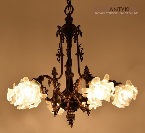 Oryginalny rasowy żyrandol Empire styl Cesarstwa francuskiego antyk salonowy