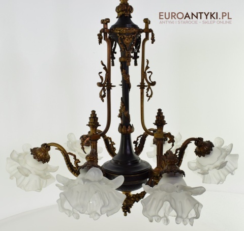 Oryginalny rasowy żyrandol Empire styl Cesarstwa francuskiego antyk salonowy