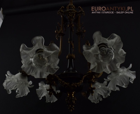 Oryginalny rasowy żyrandol Empire styl Cesarstwa francuskiego antyk salonowy