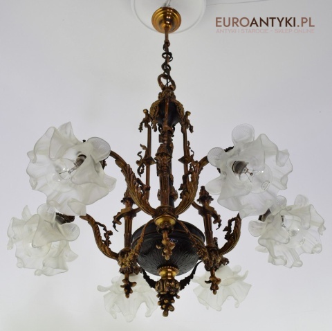 Oryginalny rasowy żyrandol Empire styl Cesarstwa francuskiego antyk salonowy