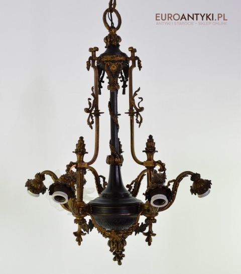 Oryginalny rasowy żyrandol Empire styl Cesarstwa francuskiego antyk salonowy