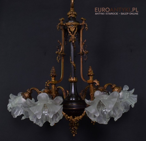 Oryginalny rasowy żyrandol Empire styl Cesarstwa francuskiego antyk salonowy