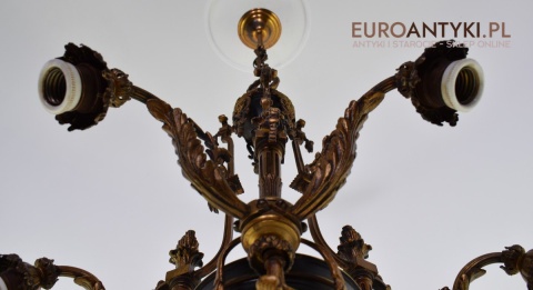 Oryginalny rasowy żyrandol Empire styl Cesarstwa francuskiego antyk salonowy